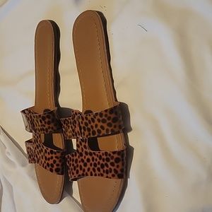 J. Crew Calf Hair Beachside Slide Sandals